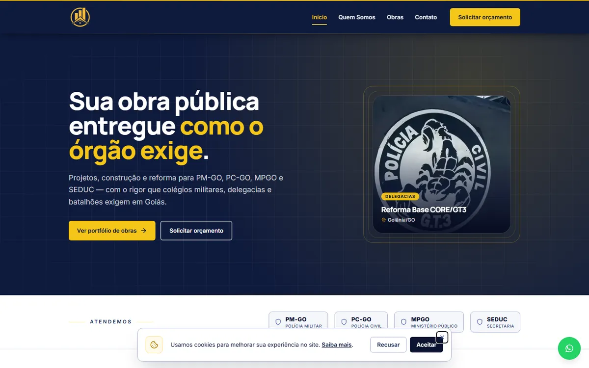 Site da Construtora Premium